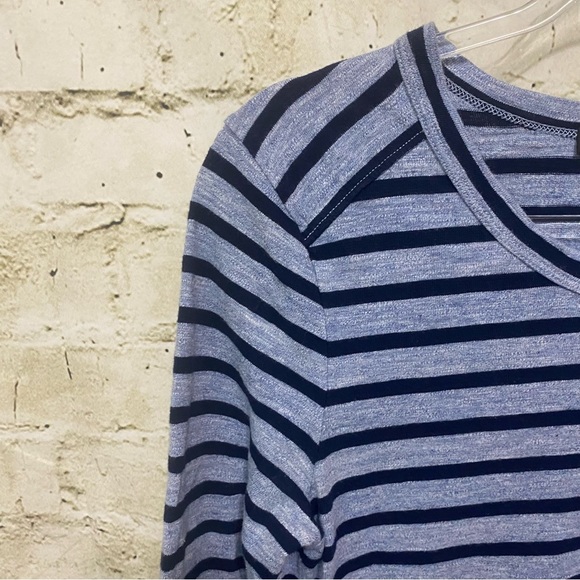 J.Crew Striped Side Zip T-Shirt Dress Heather Blue Casual - Picture 3 of 7